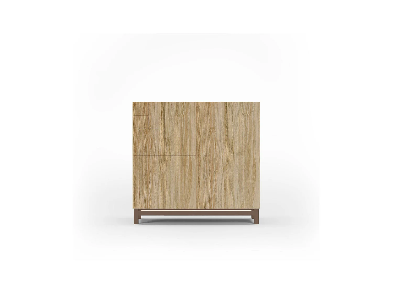 Meuble à chaussures/rangement - H90cm x L90cm x P27cm chêne doré pieds moka - Copenhague