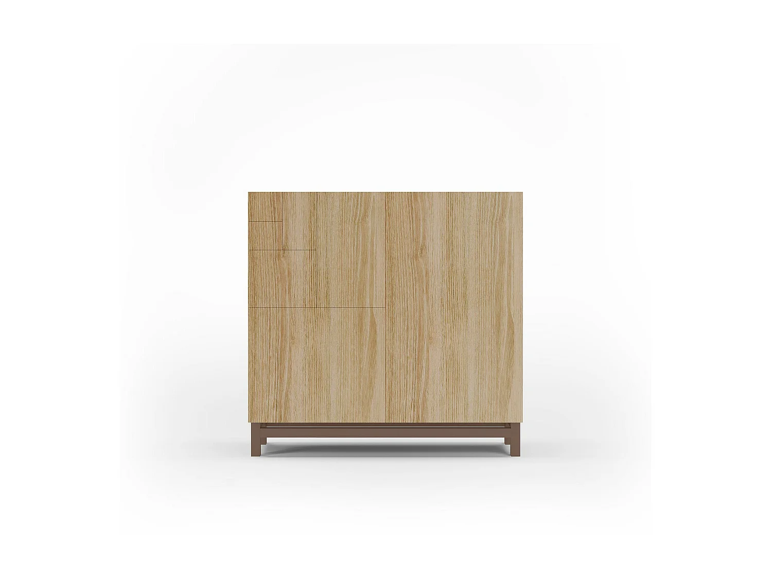 Meuble à chaussures/rangement - H90cm x L90cm x P27cm chêne doré pieds moka - Copenhague