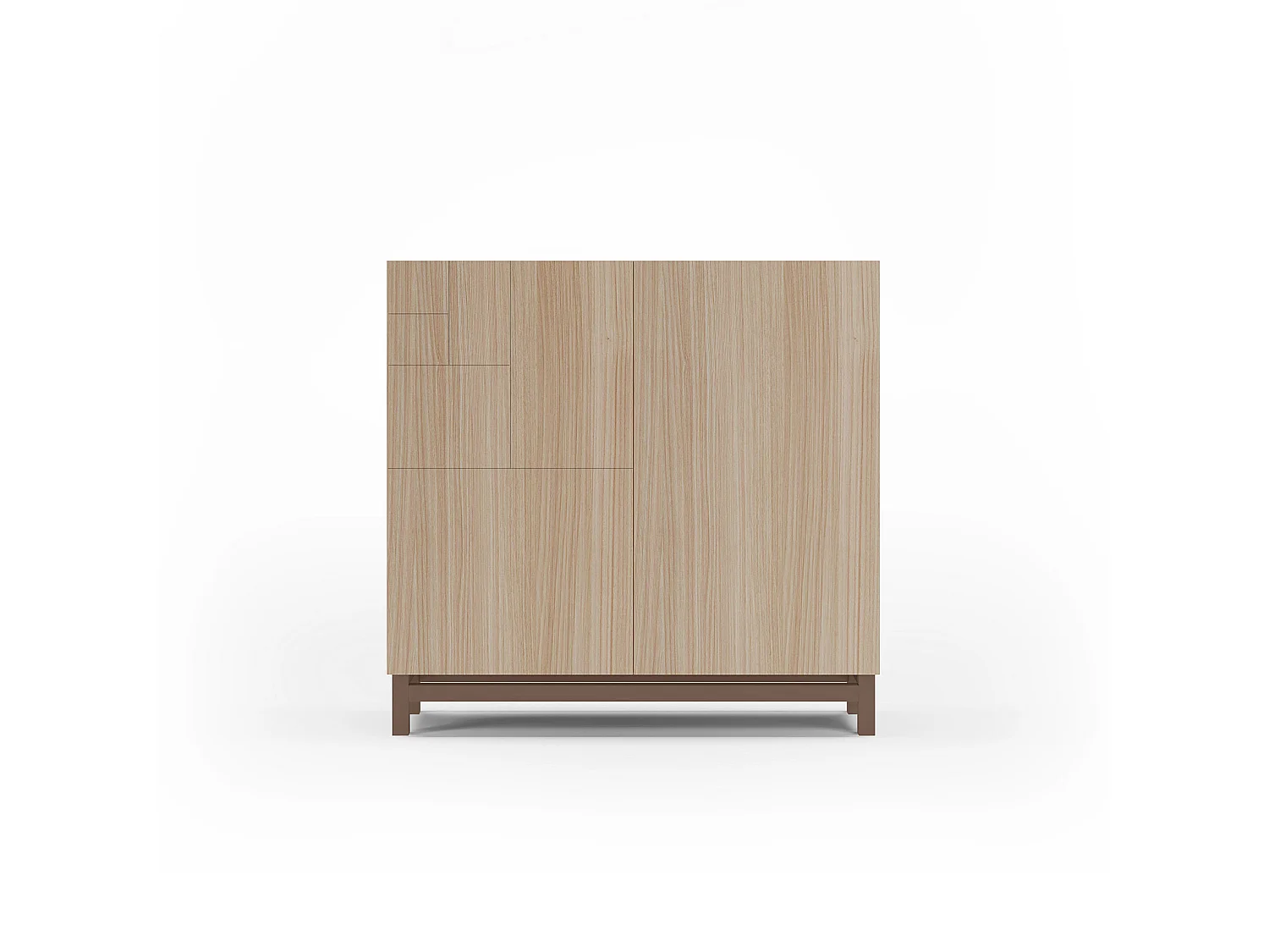 Sapateiro/Móvel organização - H90cm x L90cm x P27cm nogueira clara pernas moca - Copenhague