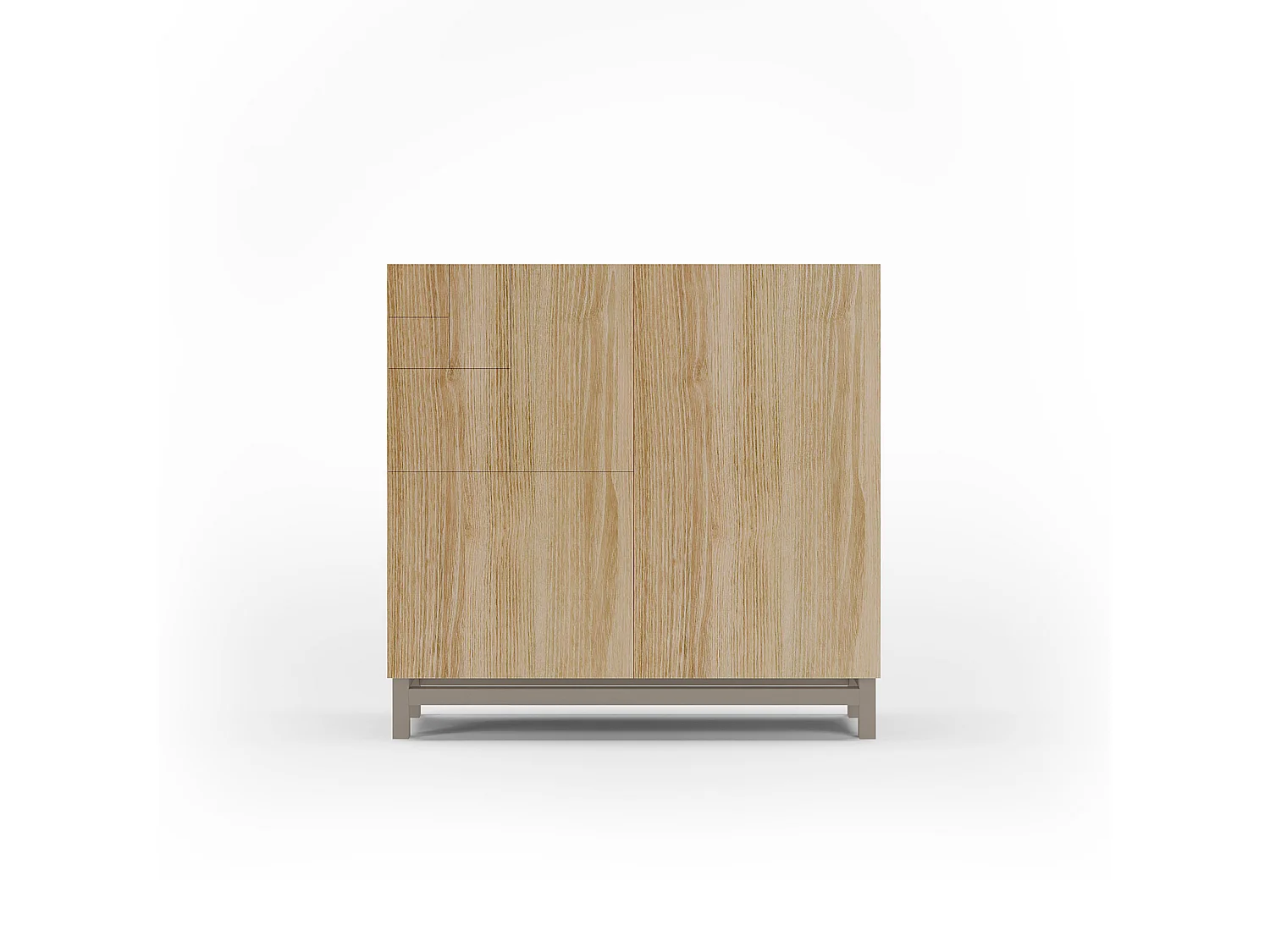 Mueble zapatero almacenaje - A90cm x L90cm x F27cm roble dorado patas arena - Copenhague