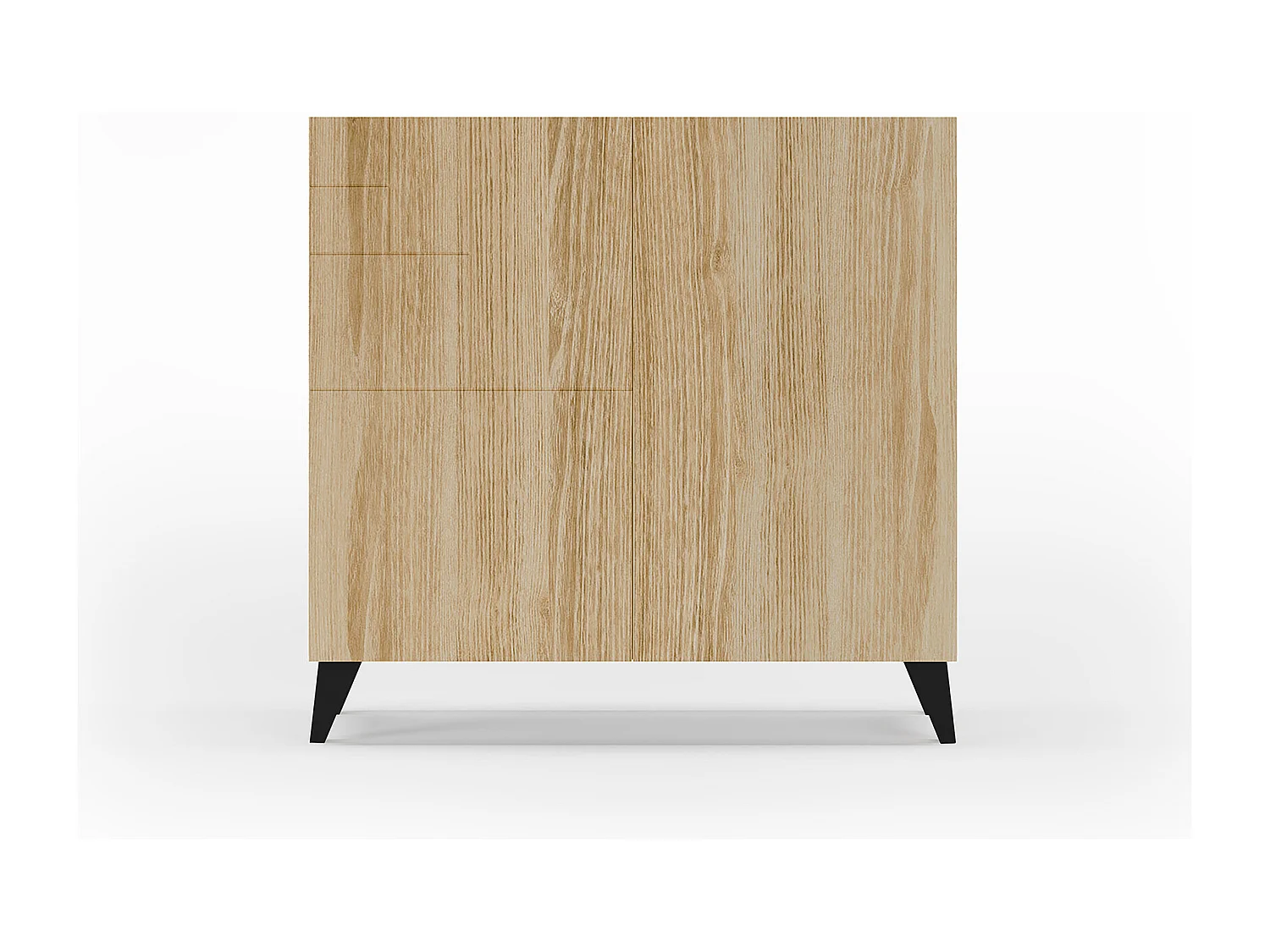 Sapateiro/Móvel organização - H87cm x L90cm x P27cm chêne dore pernas preto – Bergen