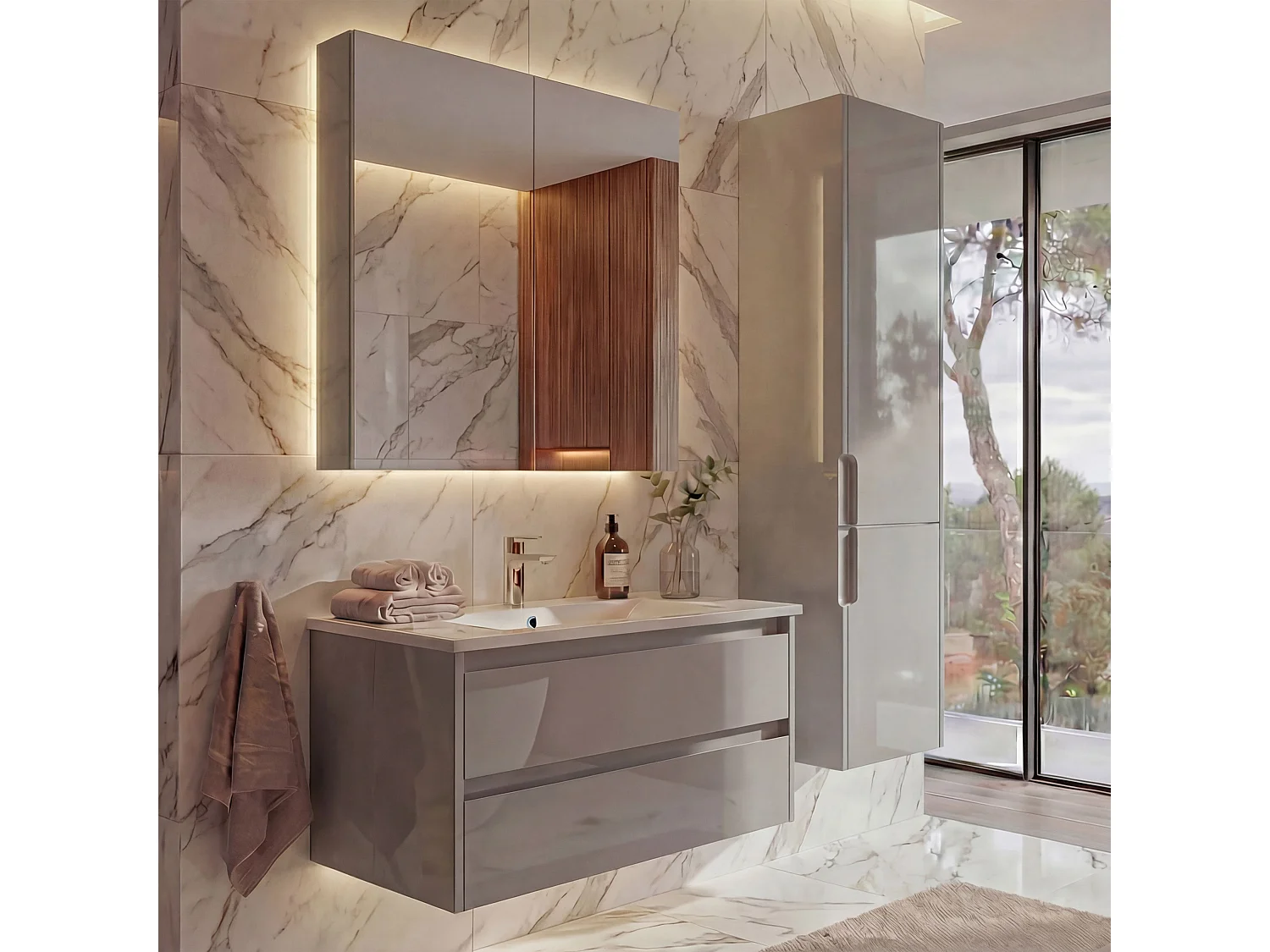 Ensemble de salle de bain MCW-B19b,  gris