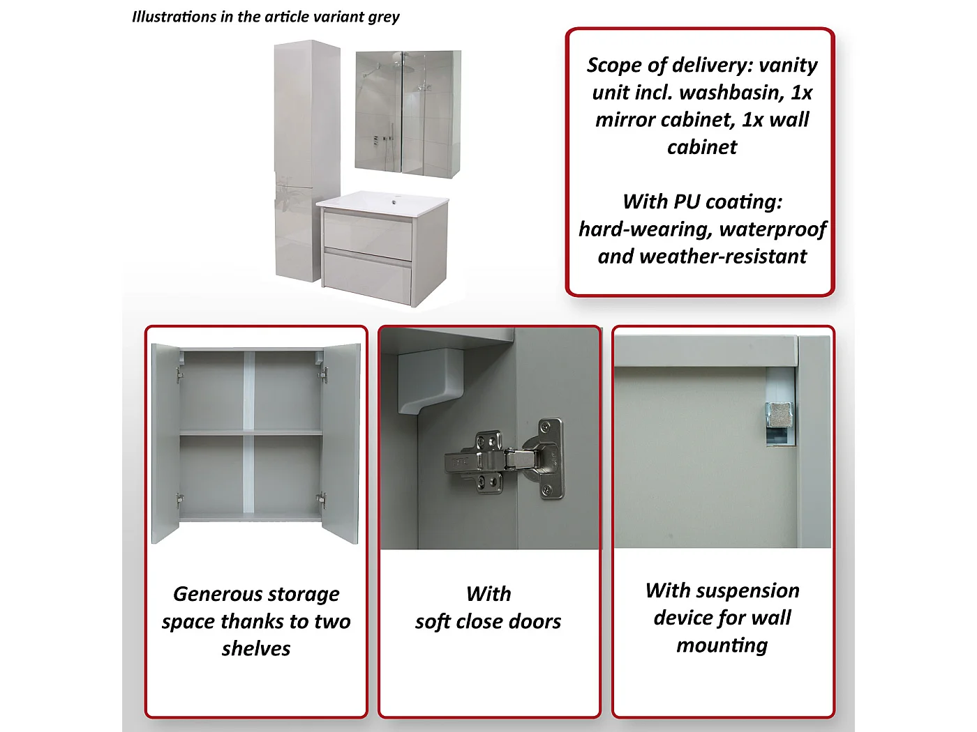 Conjunto de casa de banho MCW-B19b,  branco