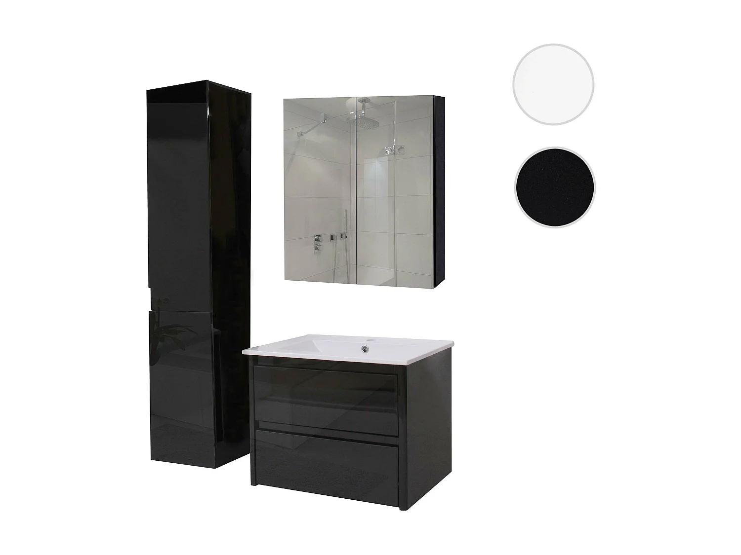 Conjunto de casa de banho MCW-B19b,  preto