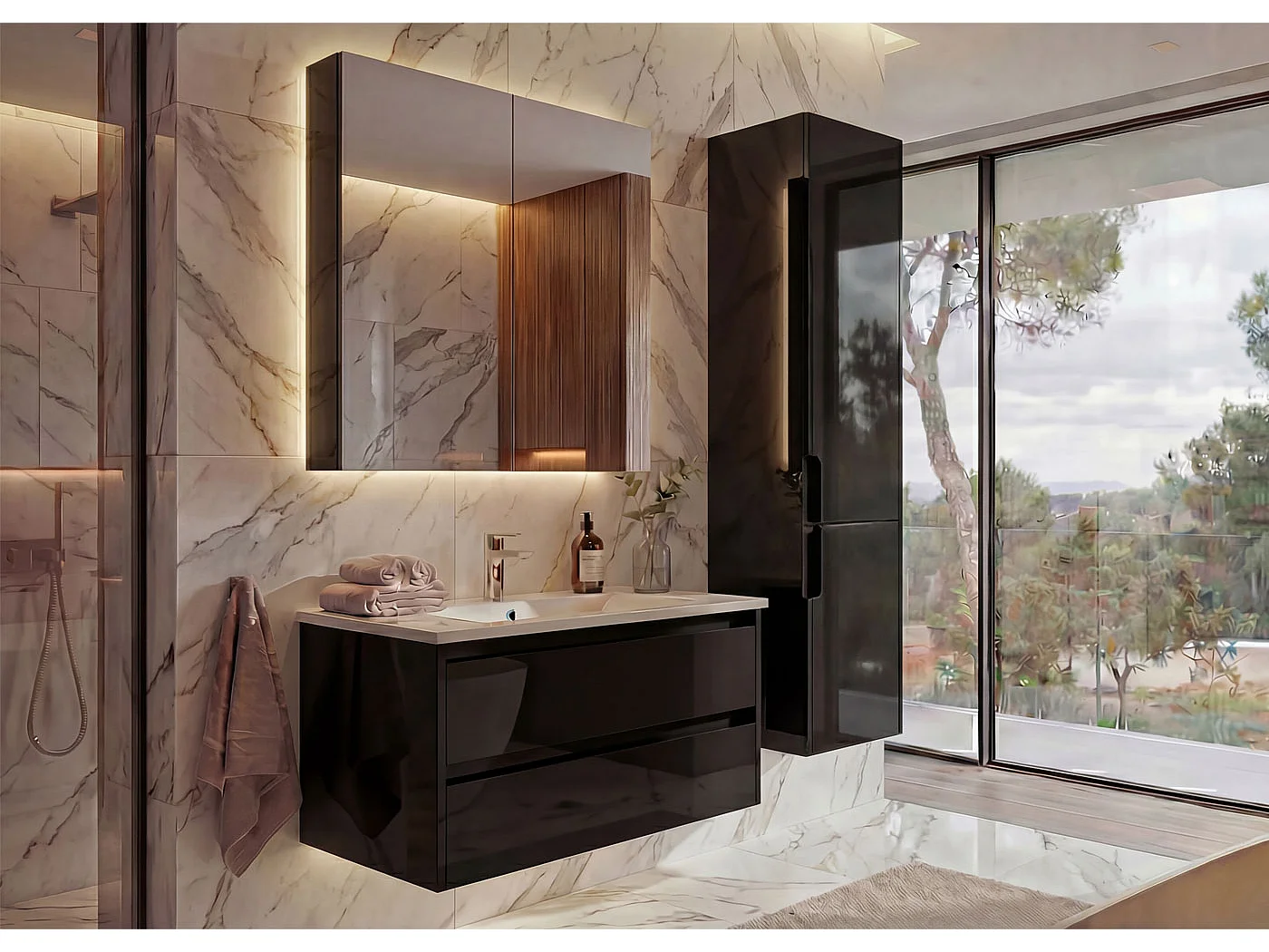 Ensemble de salle de bain MCW-B19b,  noir