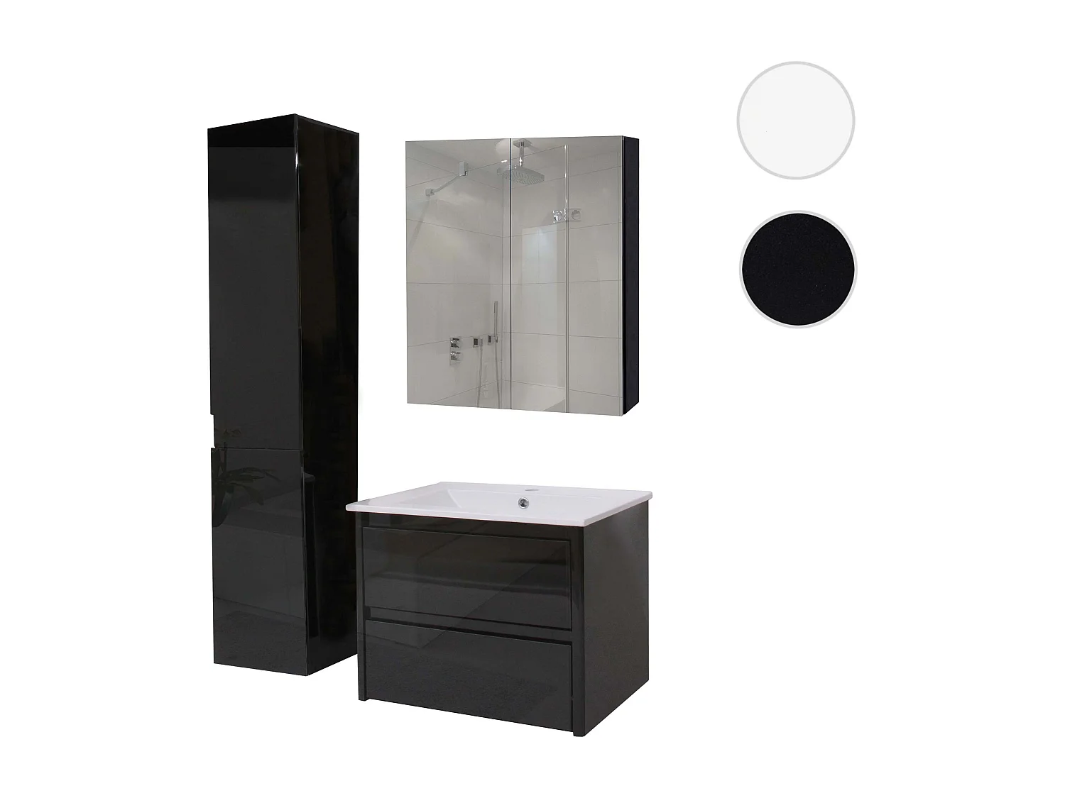 Ensemble de salle de bain MCW-B19b,  noir