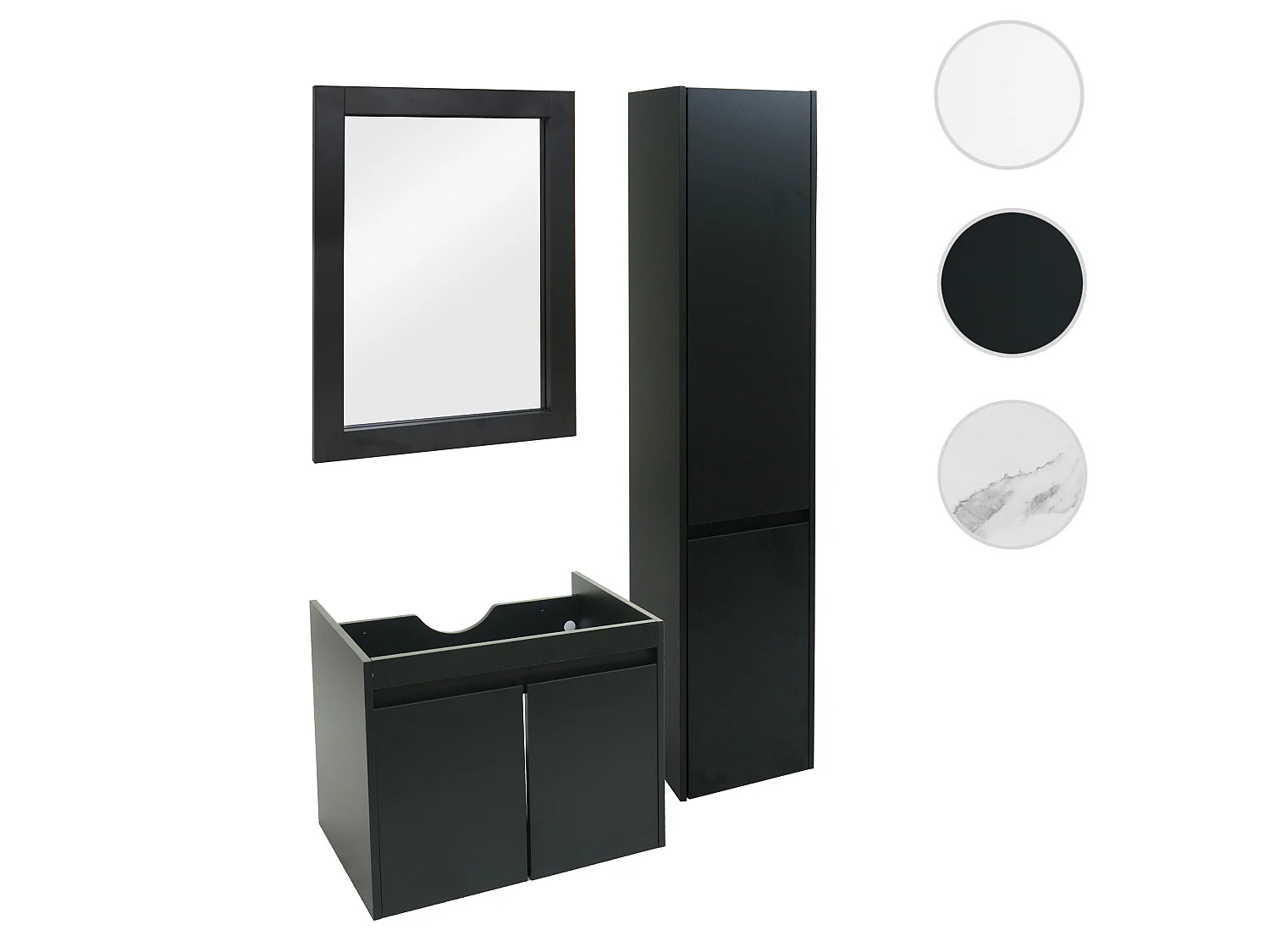 Badezimmerset MCW-L86, Schwarz