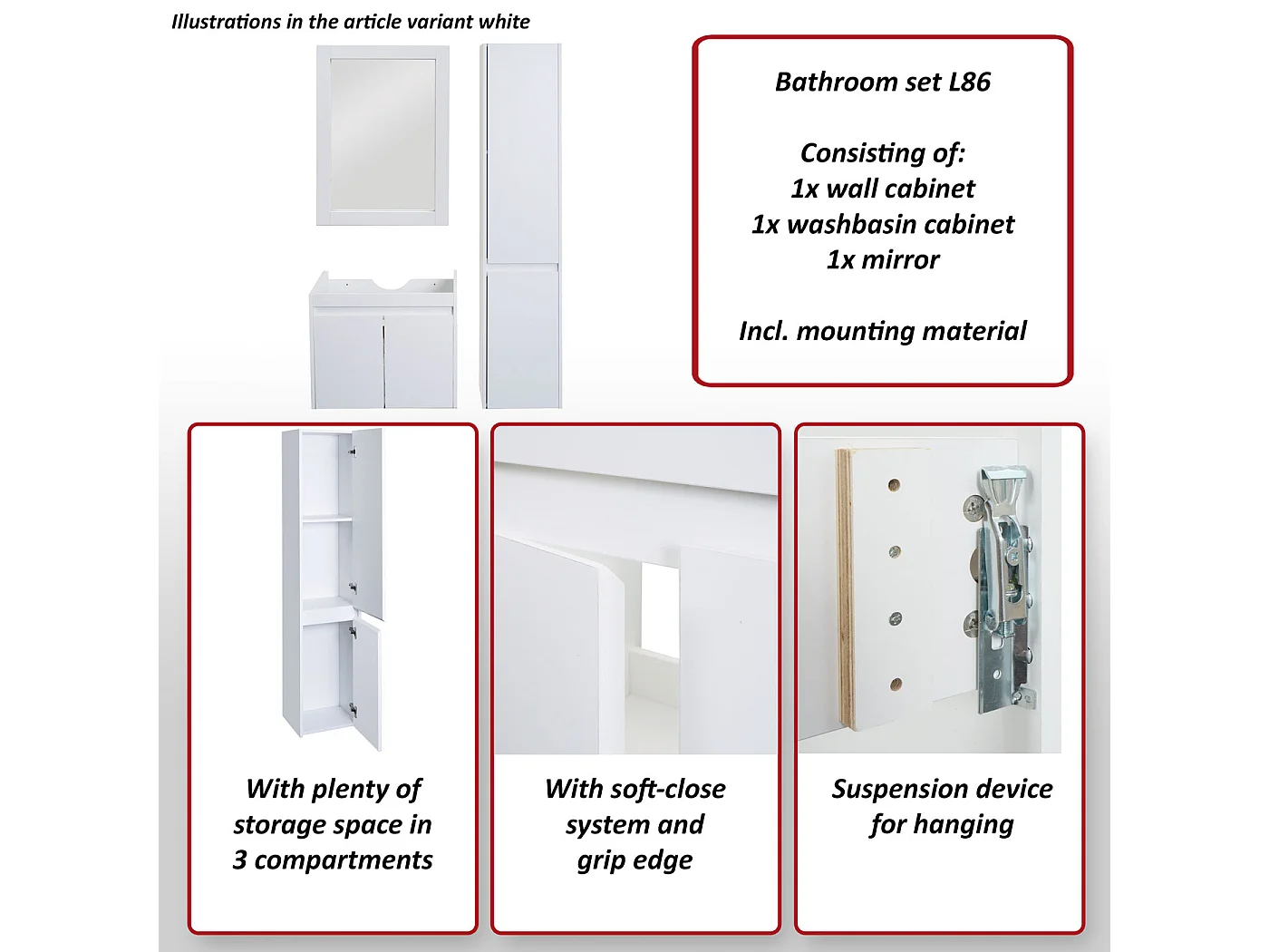Zestaw łazienkowy MCW-L86,  czarne