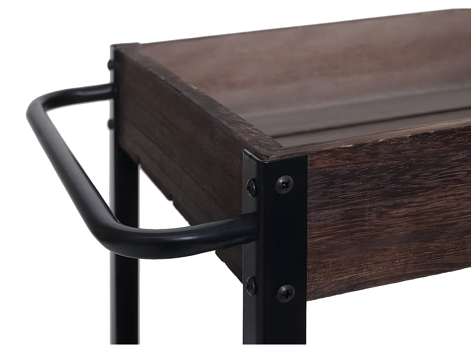 Carrello portavivande cucina portaoggetti MCW-H22 legno paulonia marrone shabby