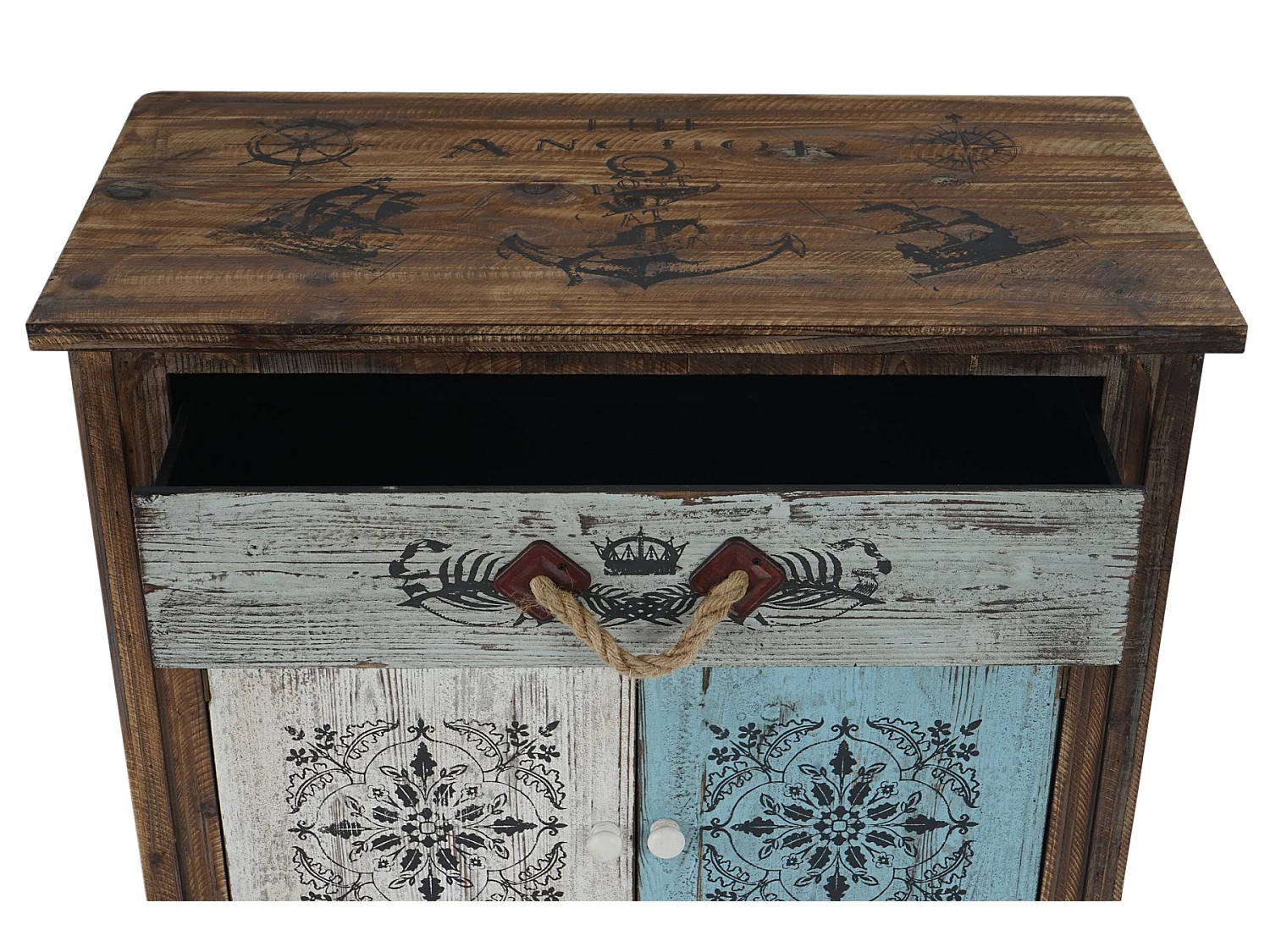 Kommode Funchal Schubladenkommode Schrank Shabby-Look, Vintage, 84x80x40cm