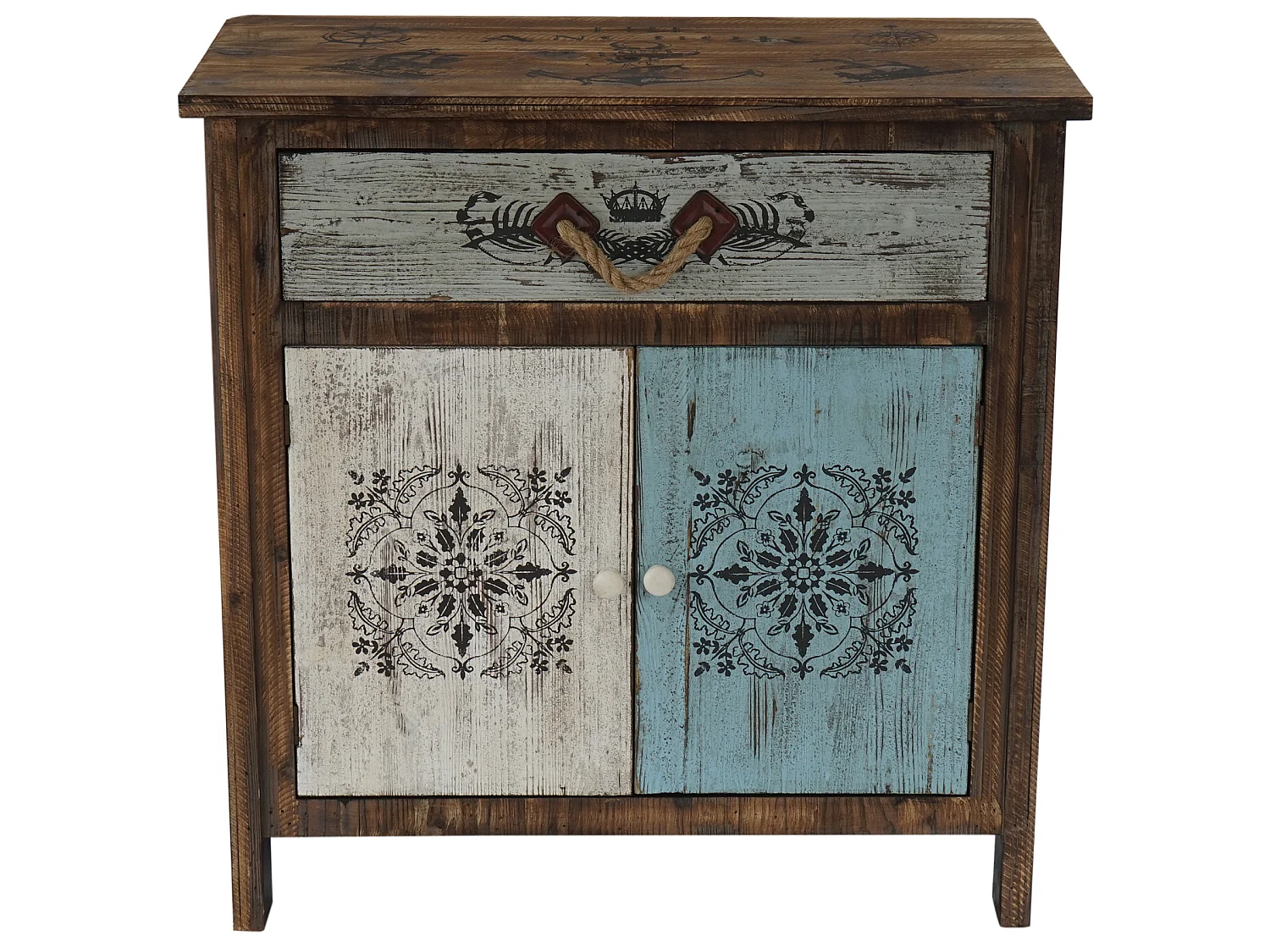 Kommode Funchal Schubladenkommode Schrank Shabby-Look, Vintage, 84x80x40cm