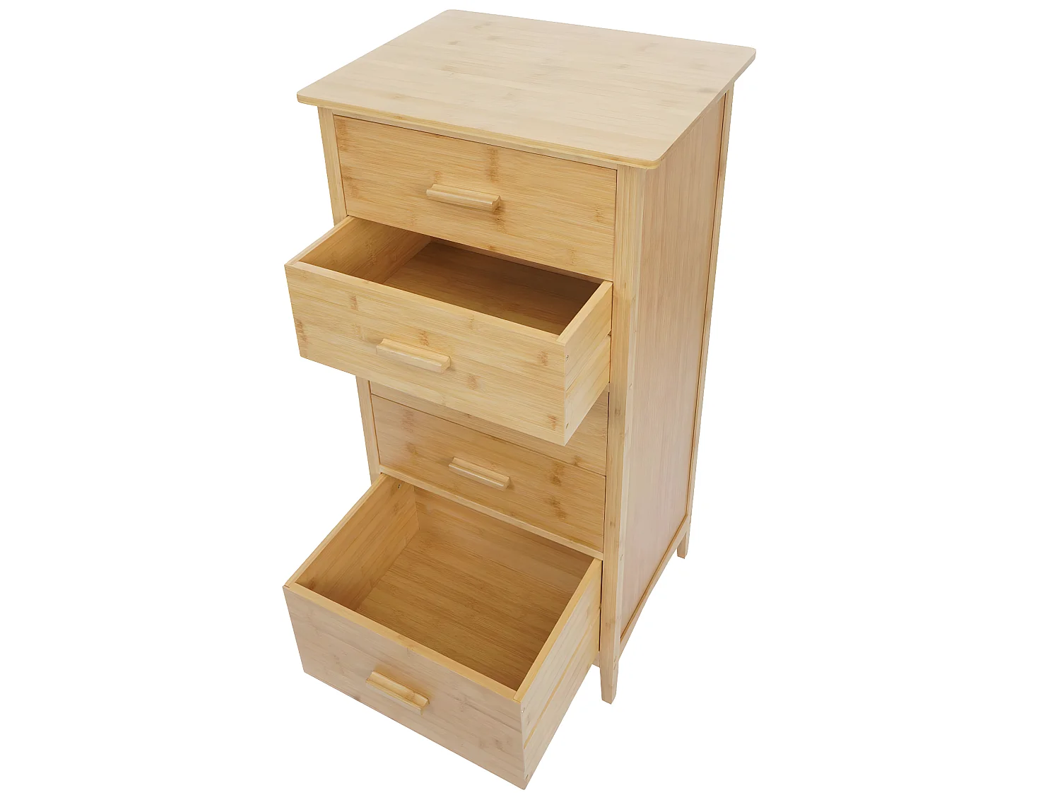 Cassettiera con 5 cassetti MCW-M24 100x50x40cm legno di bambù naturale
