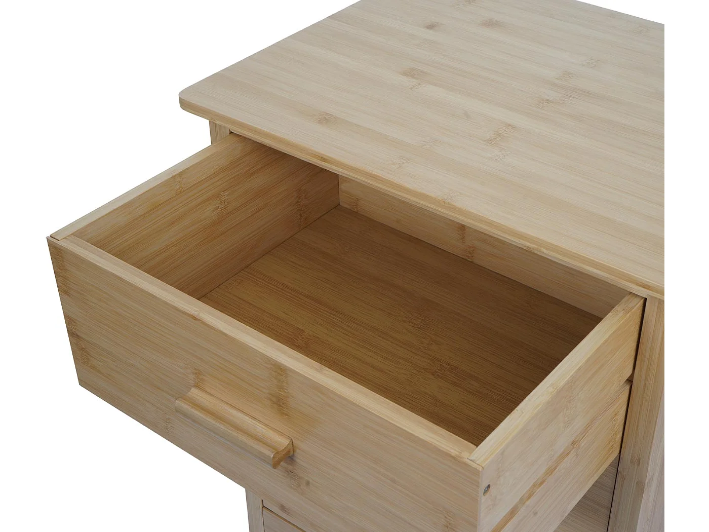 Bambus Kommode MCW-M24, Badezimmerschrank Schrank Anrichte Badschrank Beistellschrank, 5 Schubladen, FSC® 100x50x40cm