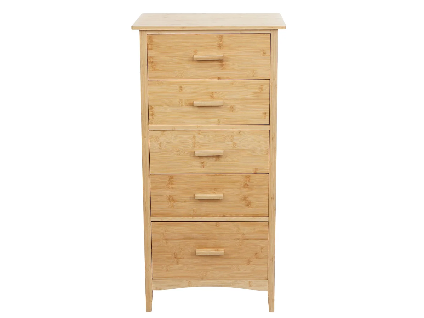 Bambus Kommode MCW-M24, Badezimmerschrank Schrank Anrichte Badschrank Beistellschrank, 5 Schubladen, FSC® 100x50x40cm