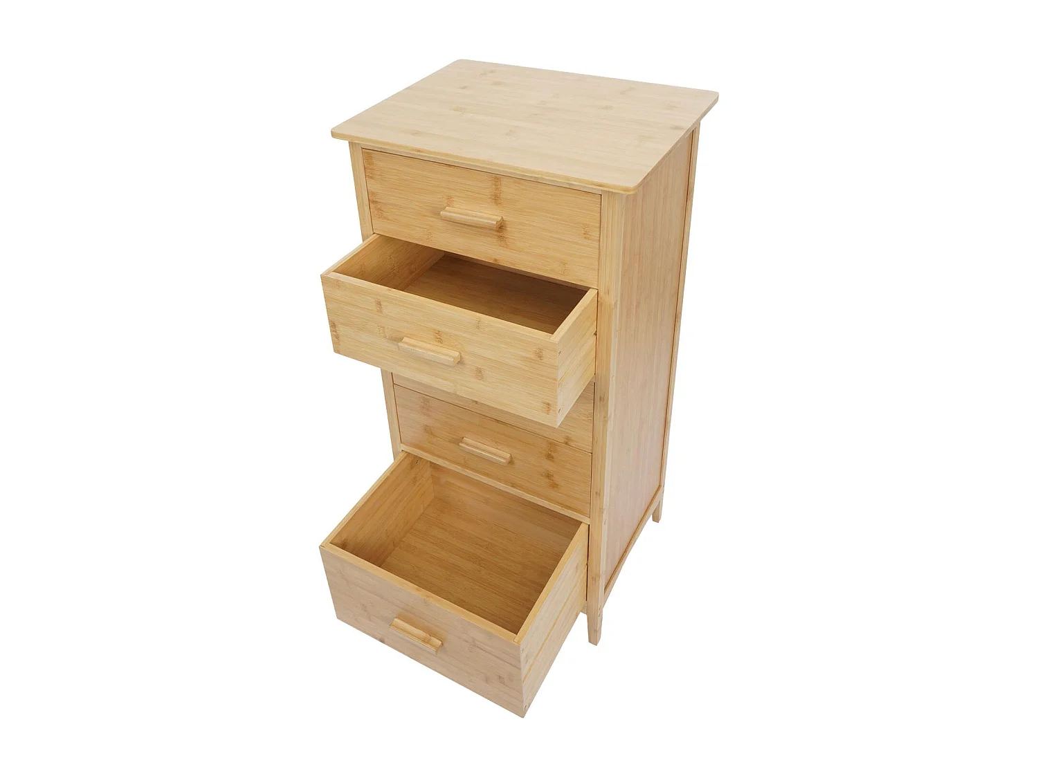 Bambus Kommode MCW-M24, Badezimmerschrank Schrank Anrichte Badschrank Beistellschrank, 5 Schubladen, FSC® 100x50x40cm