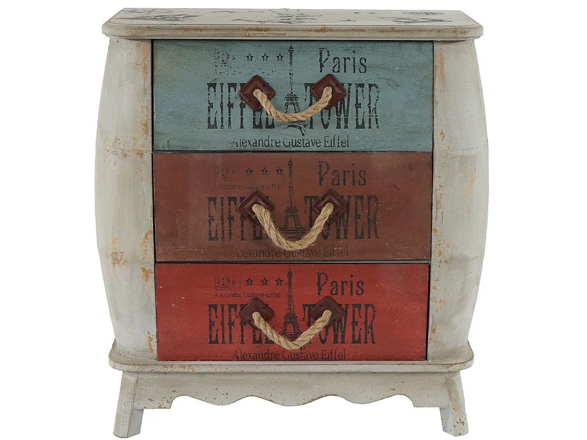 Kommode Leiria Schubladenkommode Schrank Shabby-Look, Vintage, 74x70x36cm