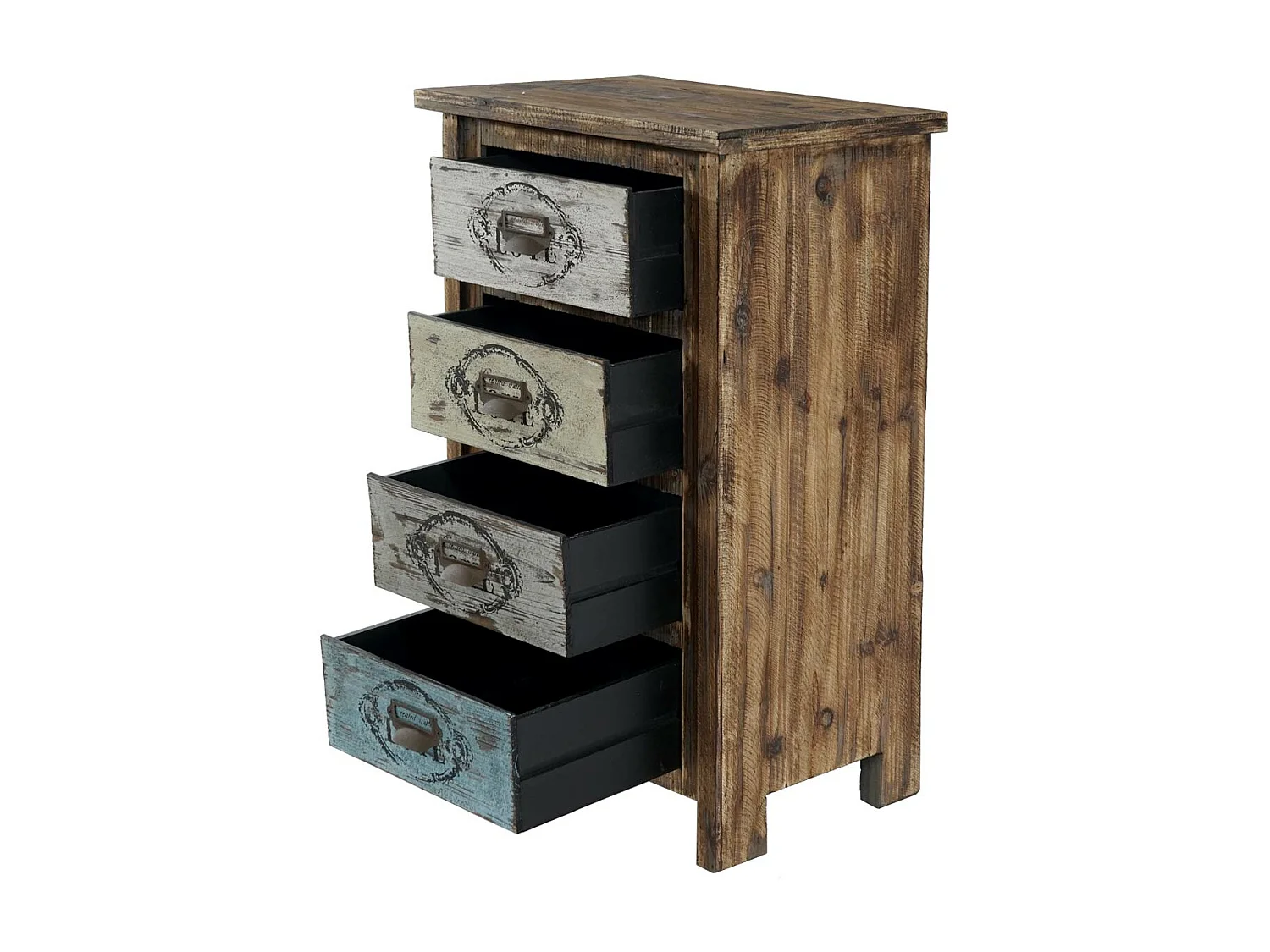 Como cassettiera shabby vintage legno stile spagnolo modello Cadiz 33x49x79cm