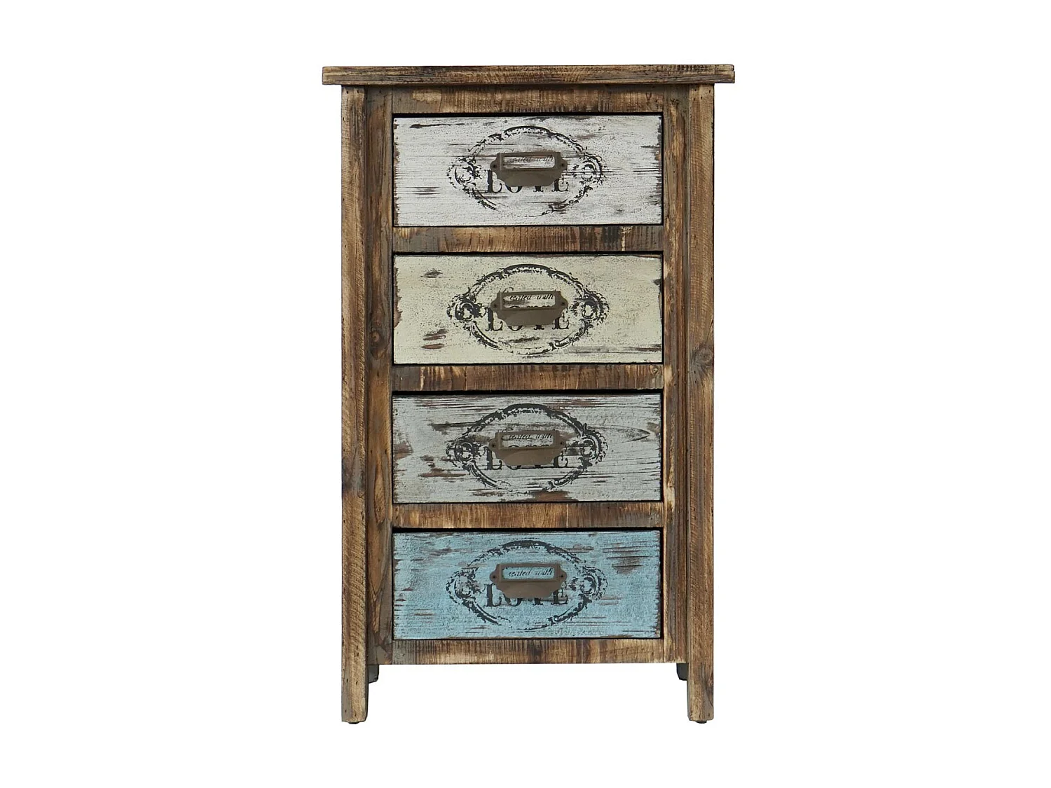 Como cassettiera shabby vintage legno stile spagnolo modello Cadiz 33x49x79cm