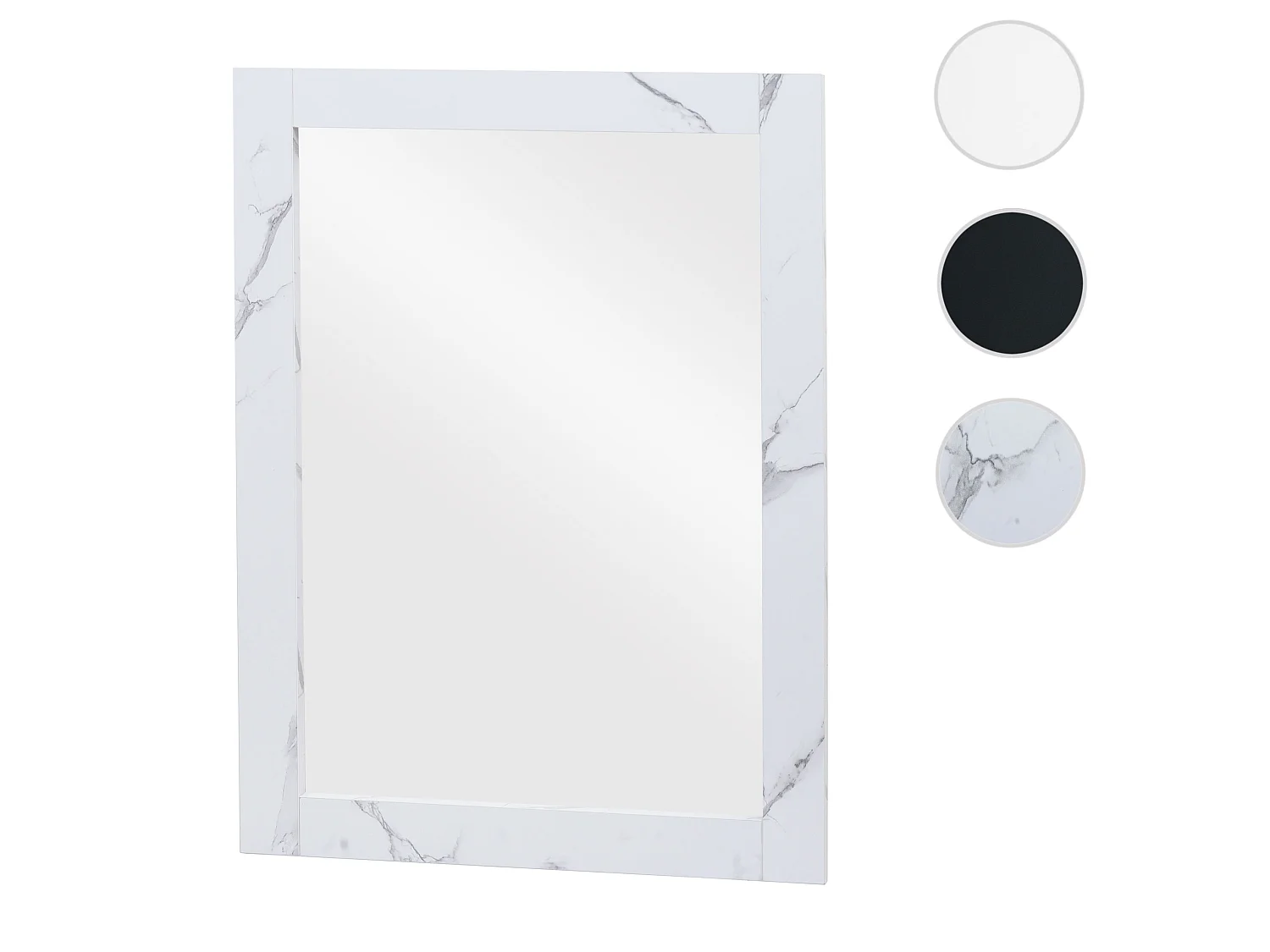 Espejo de pared MCW-L86,  aspecto mármol blanco