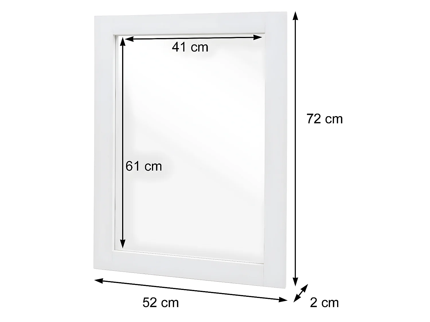 Miroir mural MCW-L86,  aspect marbre blanc