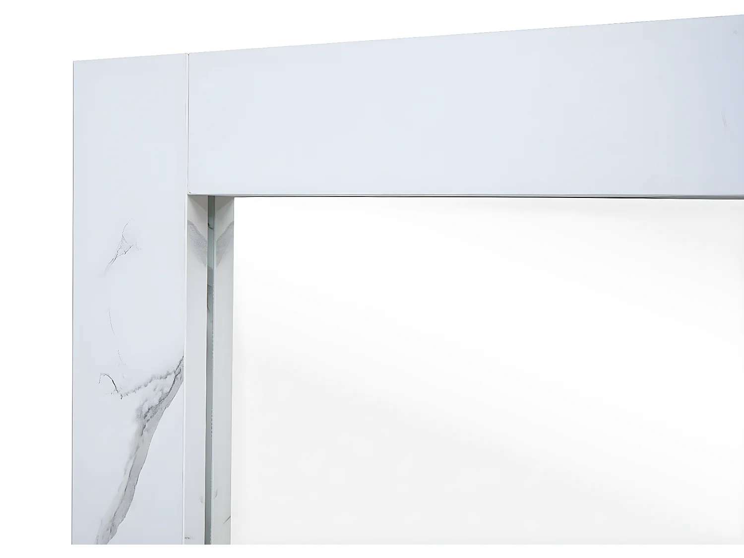 Miroir mural MCW-L86,  aspect marbre blanc