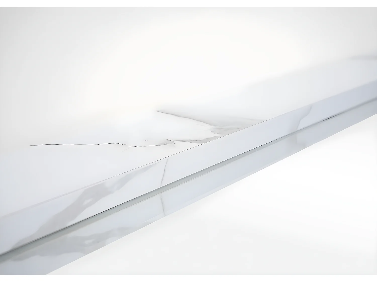 Miroir mural MCW-L86,  aspect marbre blanc