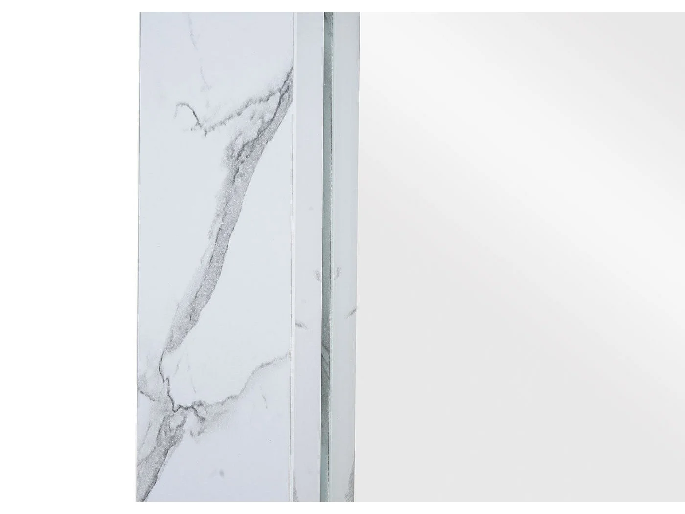Miroir mural MCW-L86,  aspect marbre blanc