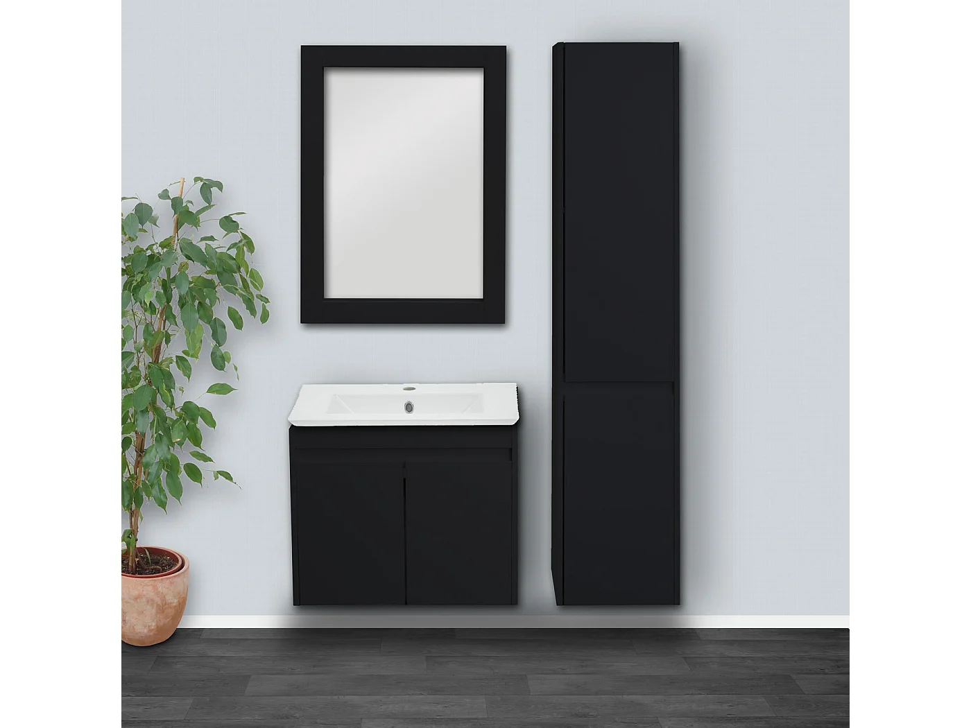 Miroir mural MCW-L86,  noir