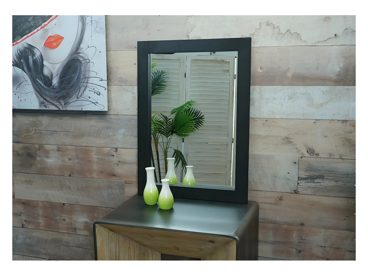 Wandspiegel MCW-L86,  zwart