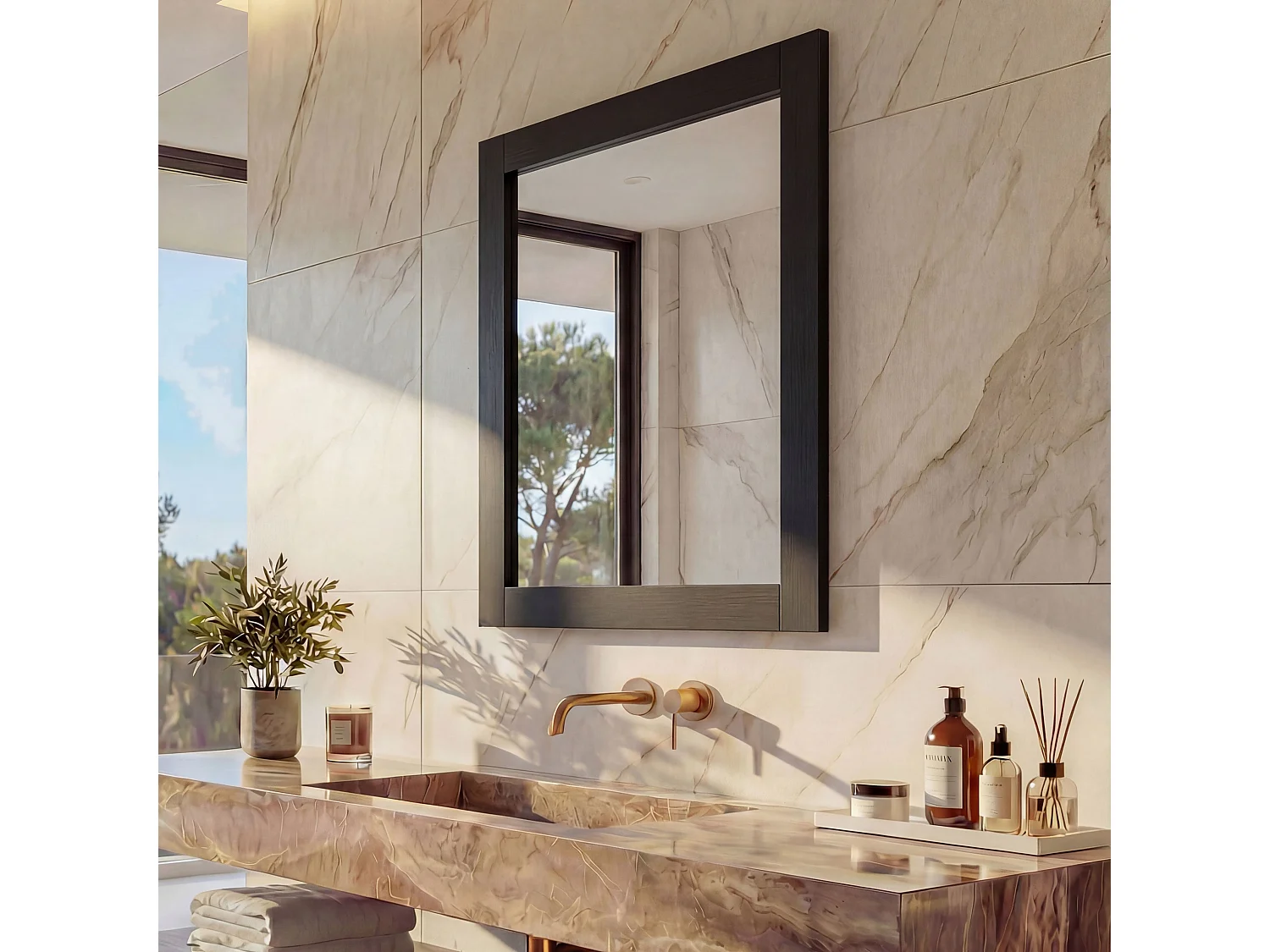 Miroir mural MCW-L86,  noir