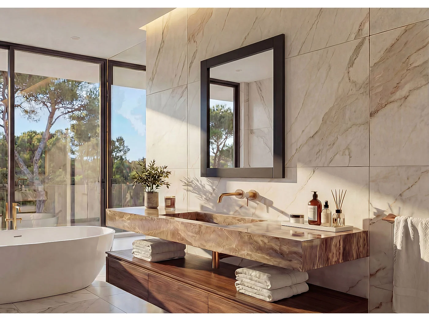 Miroir mural MCW-L86,  noir