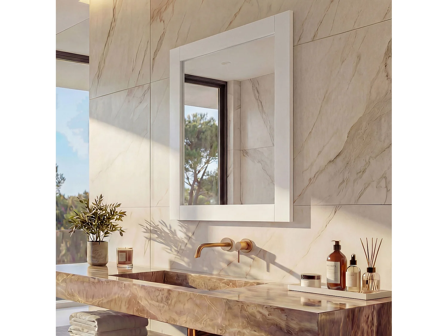 Lustro ścienne MCW-L86,  białe