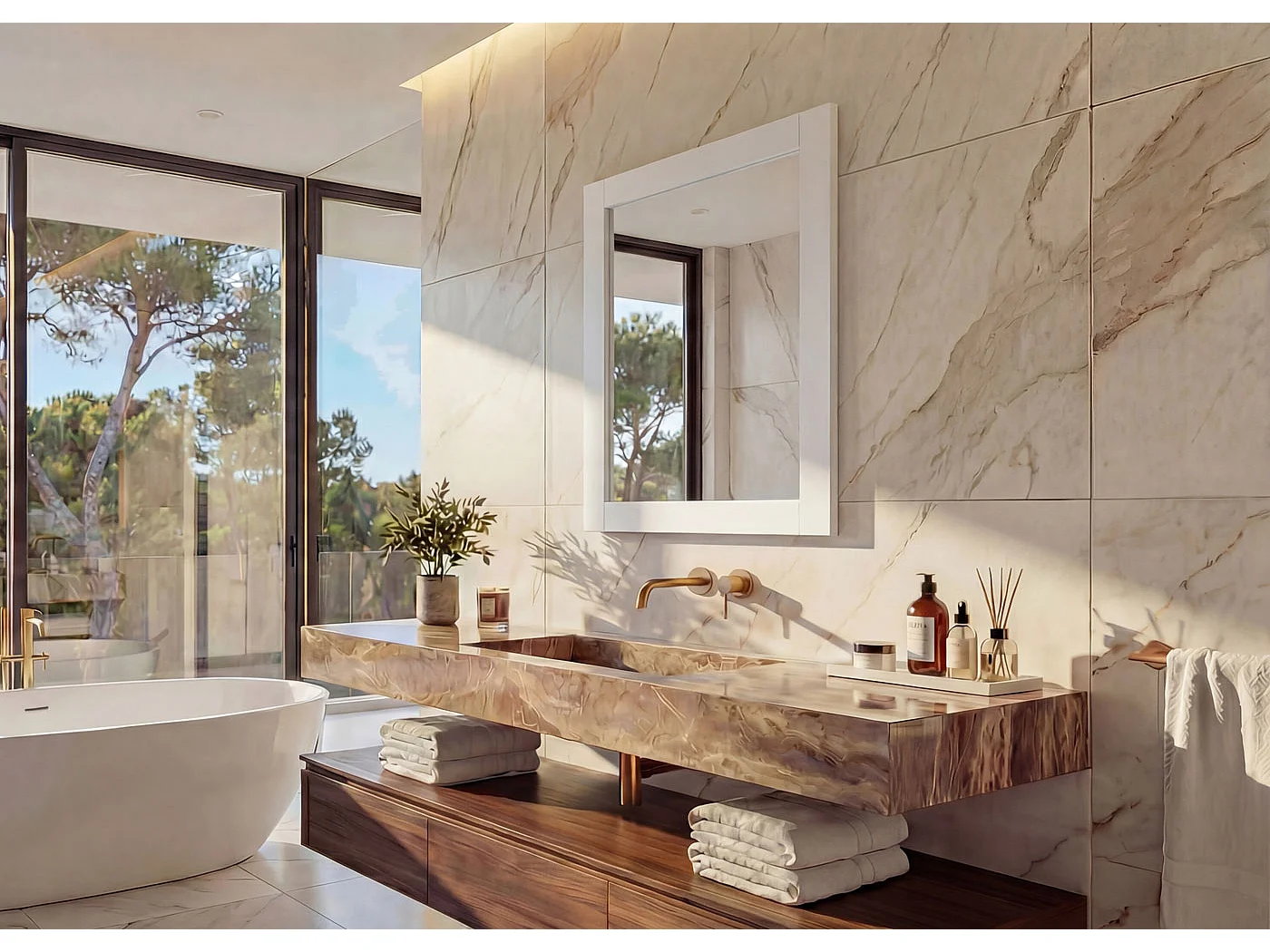 Lustro ścienne MCW-L86,  białe