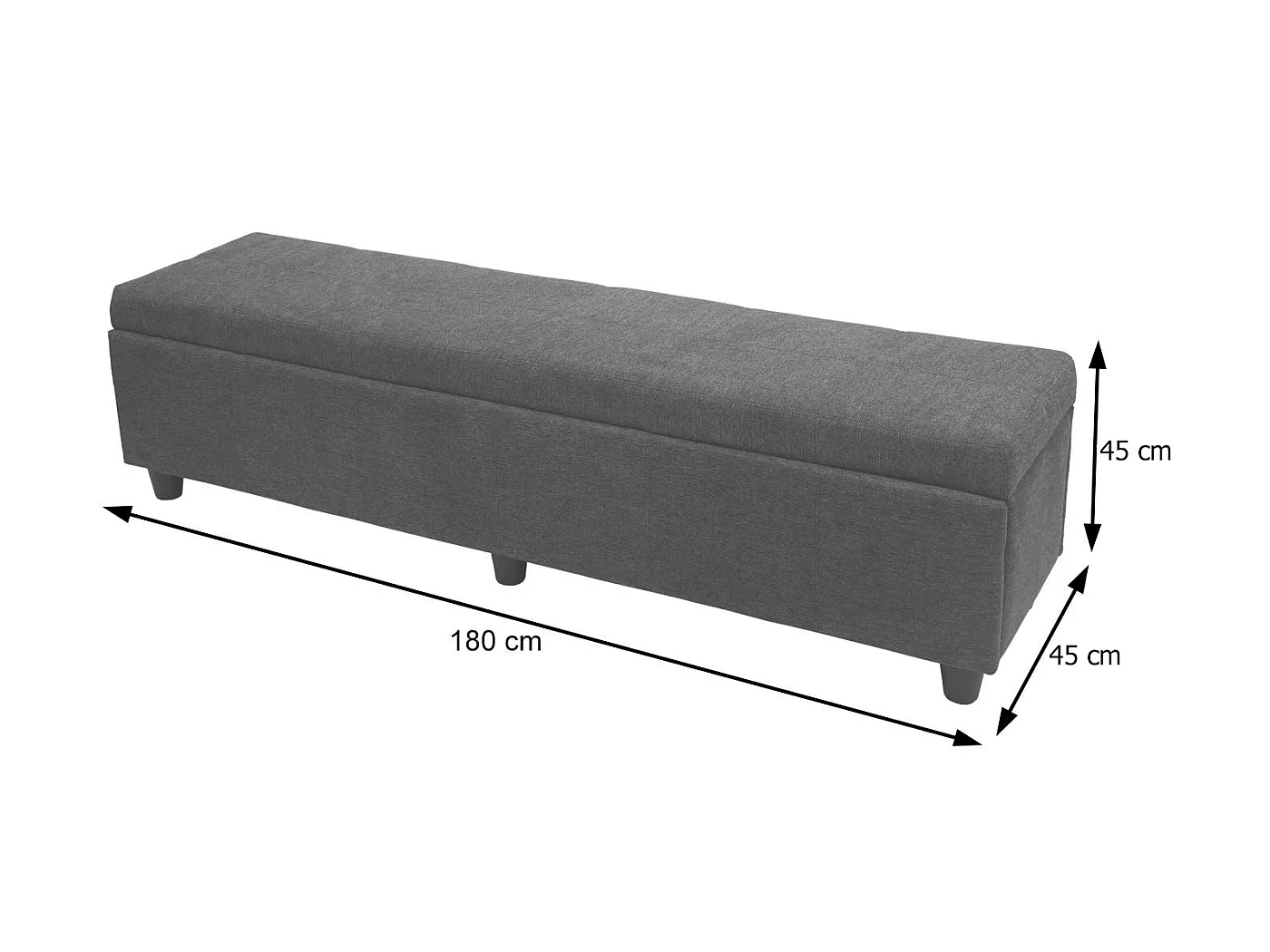 Opbergkist Kriens XXL,  imitatie suède