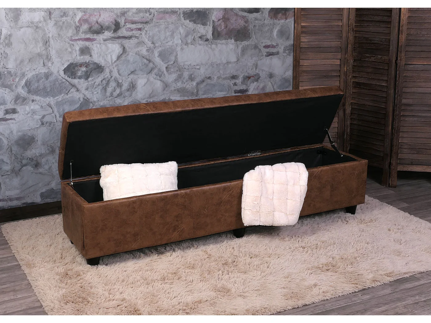 Opbergkist Kriens XXL,  imitatie suède