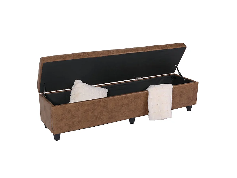 Coffre de rangement Kriens XXL,  aspect daim