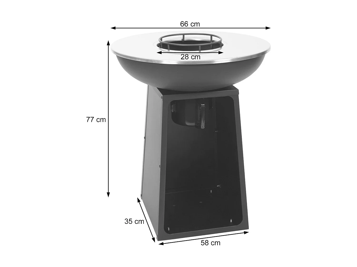 Vuurkorf met grillplaat MCW-K97,  Ø66cm zwart