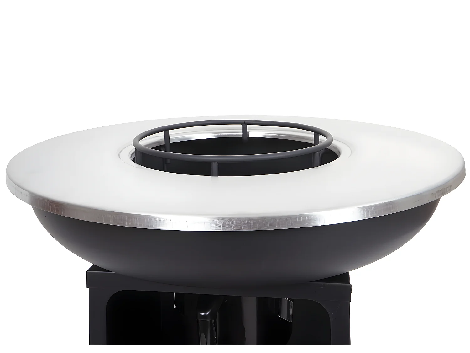 Cuenco de fuego con placa de parrilla MCW-K97,  Ø59cm negro