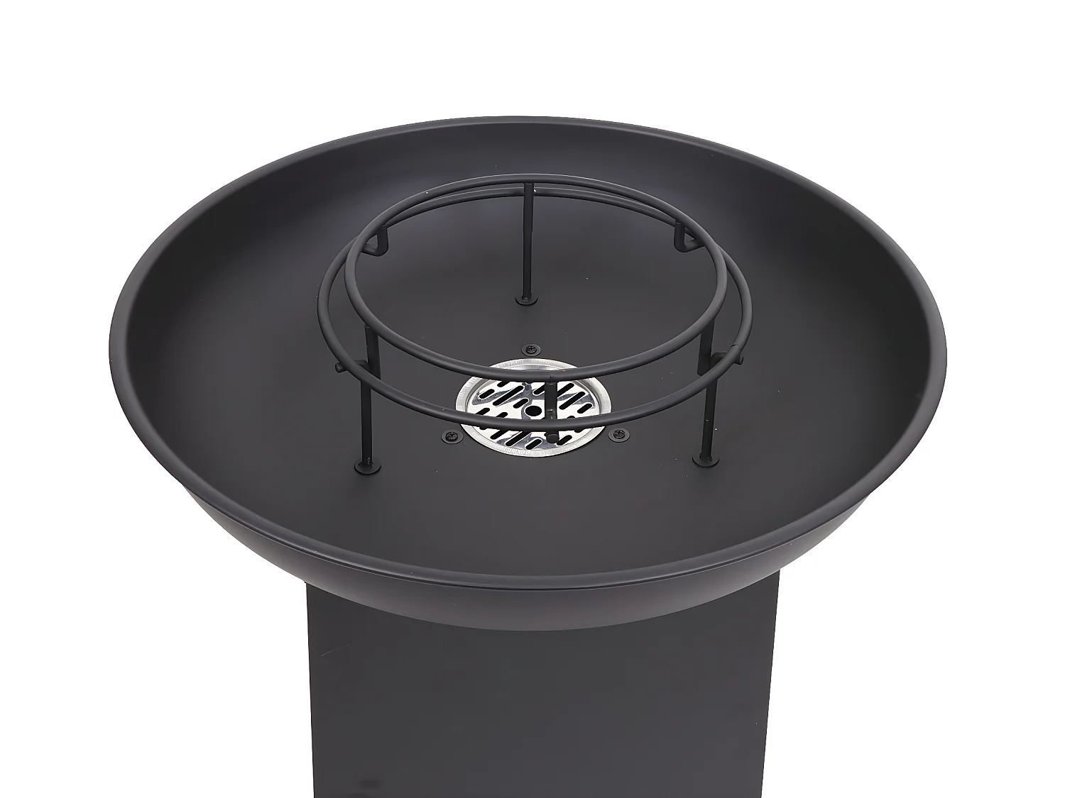 Cuenco de fuego con placa de parrilla MCW-K97,  Ø59cm negro