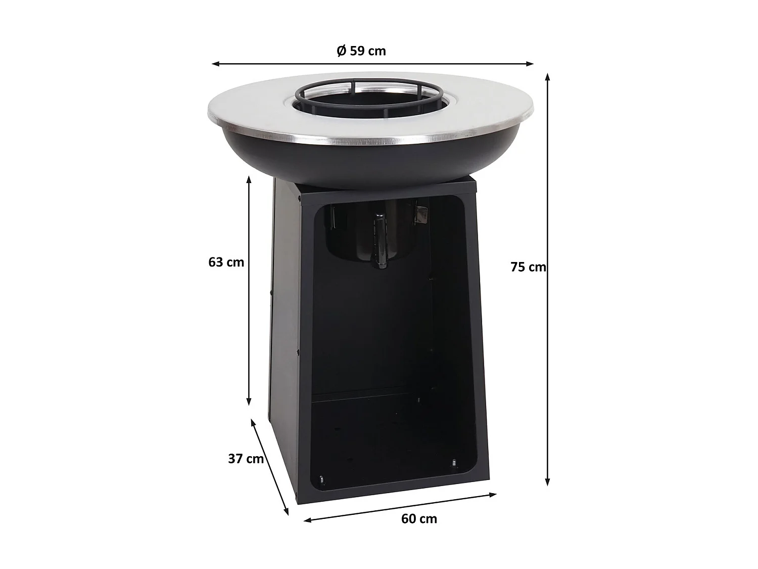 Plaque de cuisson avec grill MCW-K97,  Ø59cm noir