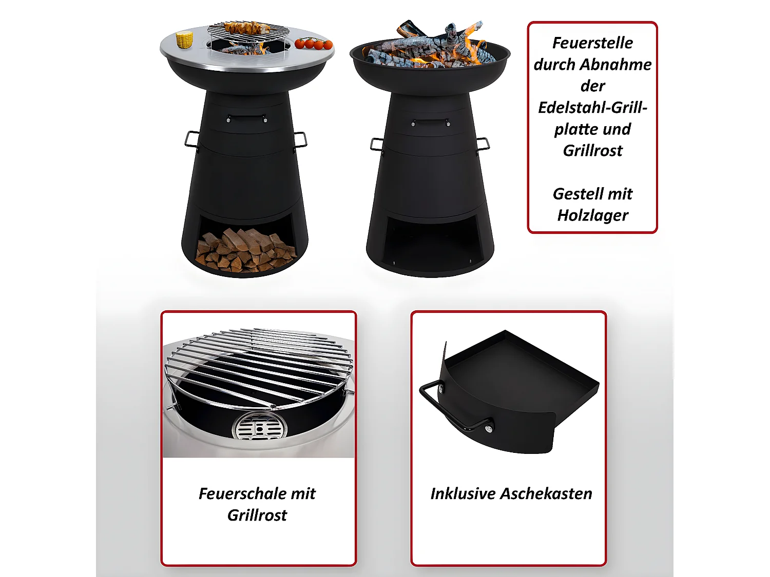 Plaque à feu avec grill MCW-K96