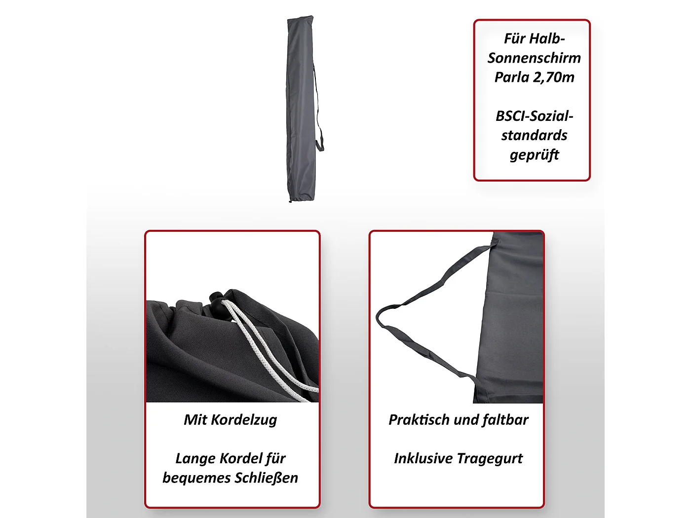 Housse de protection pour parasol Lorca I,  anthracite