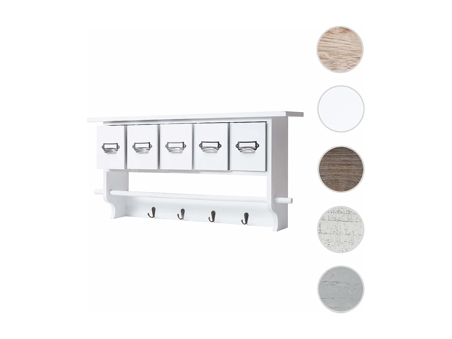 Estantería de cocina MCW-C49 5 cajones,  blanco