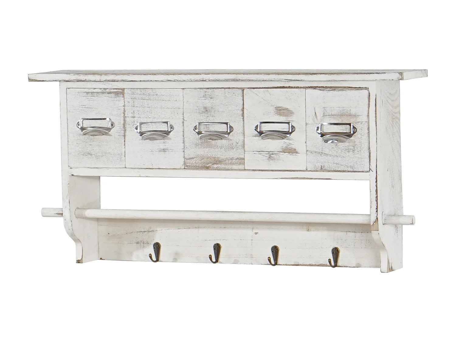 Køkkenhylde MCW-C49 med 5 skuffer,  shabby look, hvid