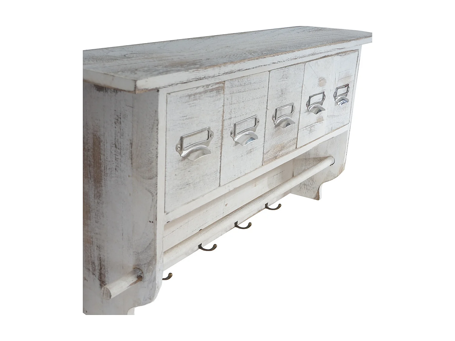Køkkenhylde MCW-C49 med 5 skuffer,  shabby look, hvid