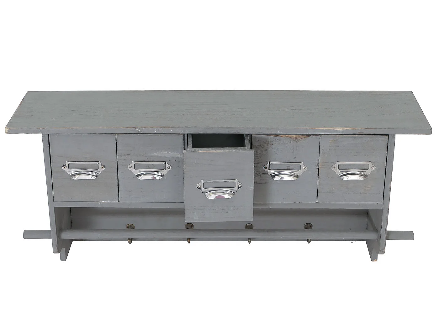 Køkkenhylde MCW-C49 med 5 skuffer,  shabby look, grå