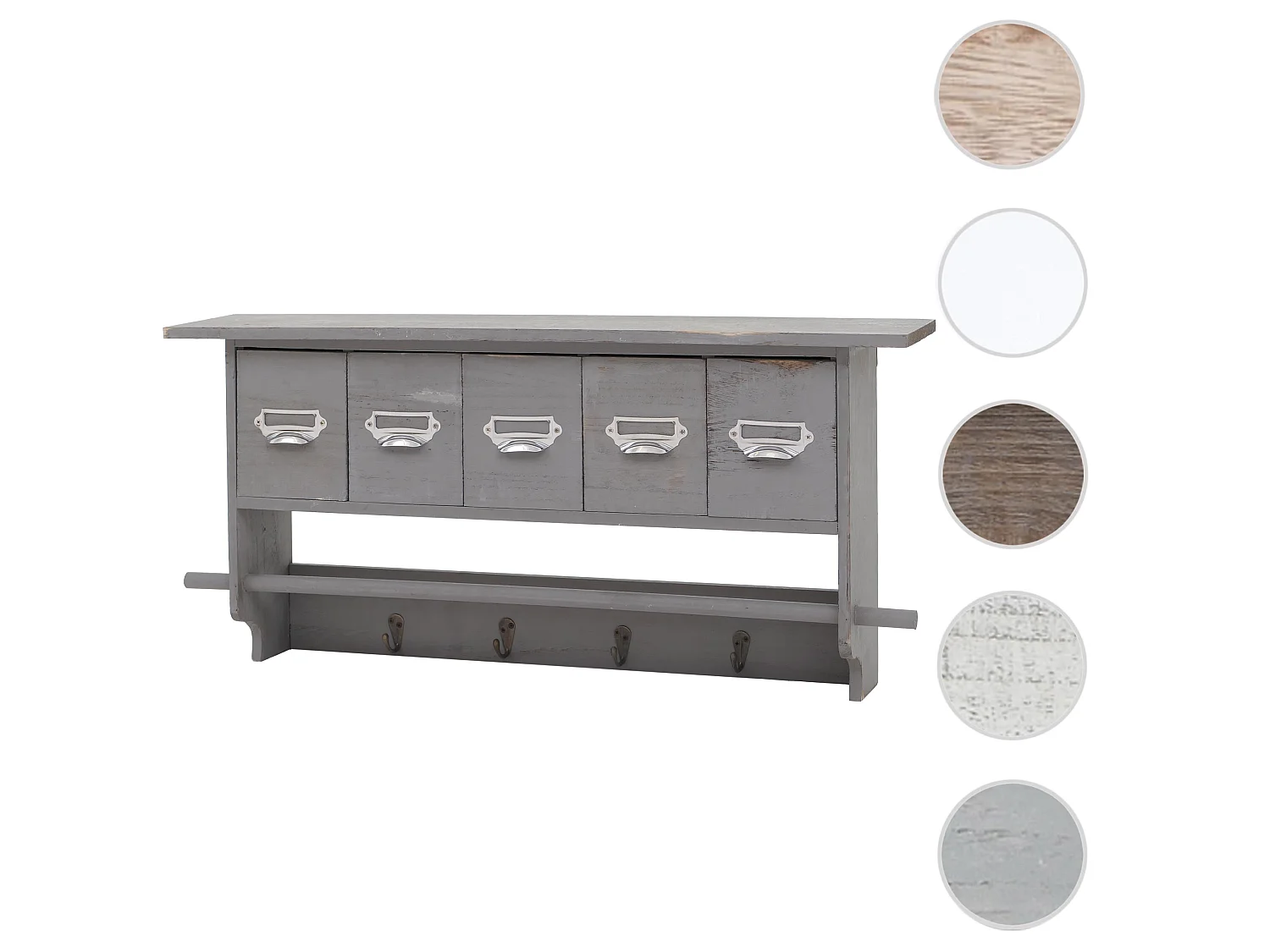 Køkkenhylde MCW-C49 med 5 skuffer,  shabby look, grå