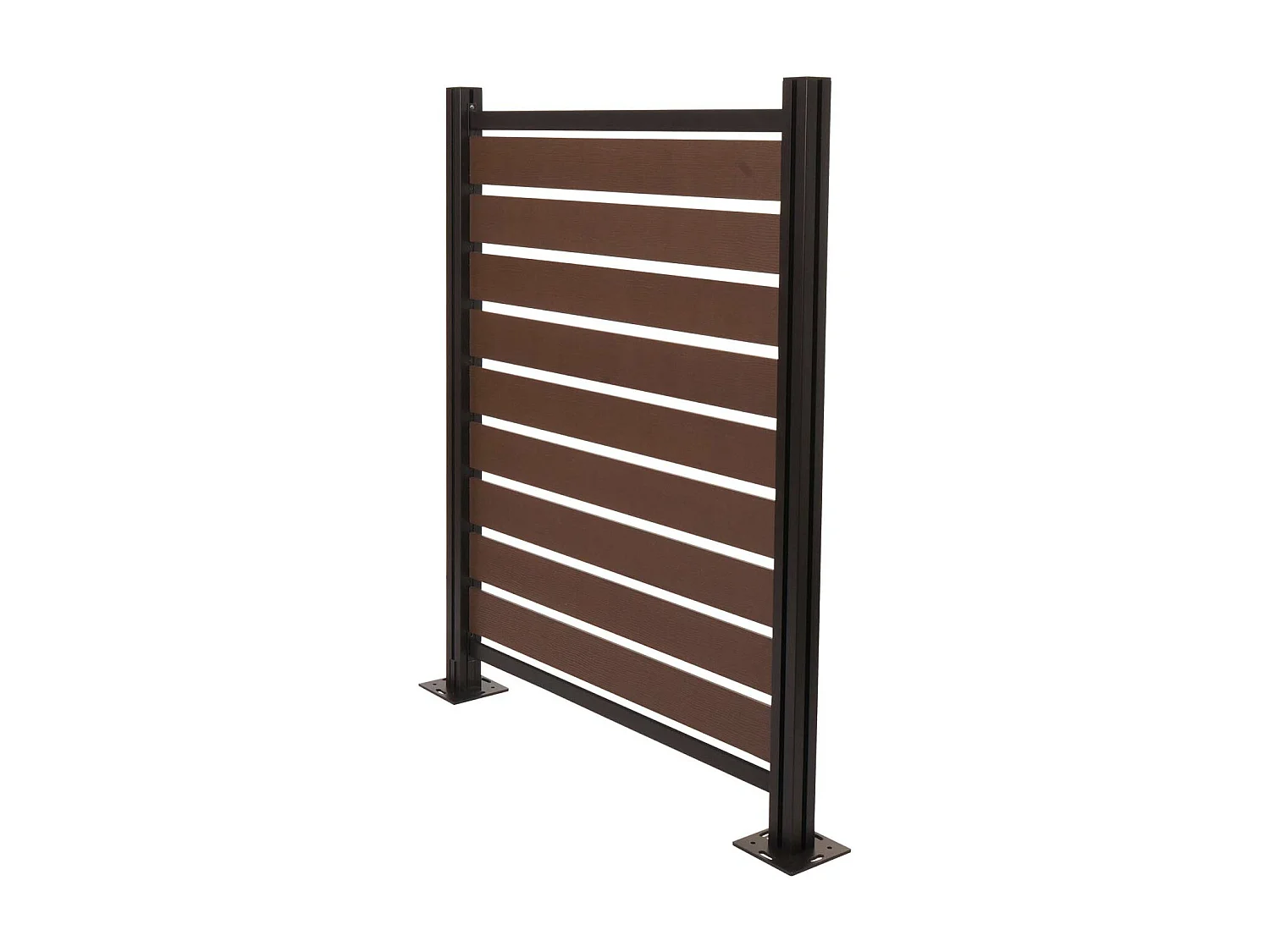 Aluminiowe ogrodzenie kosza na śmieci MCW-K57,  brązowy