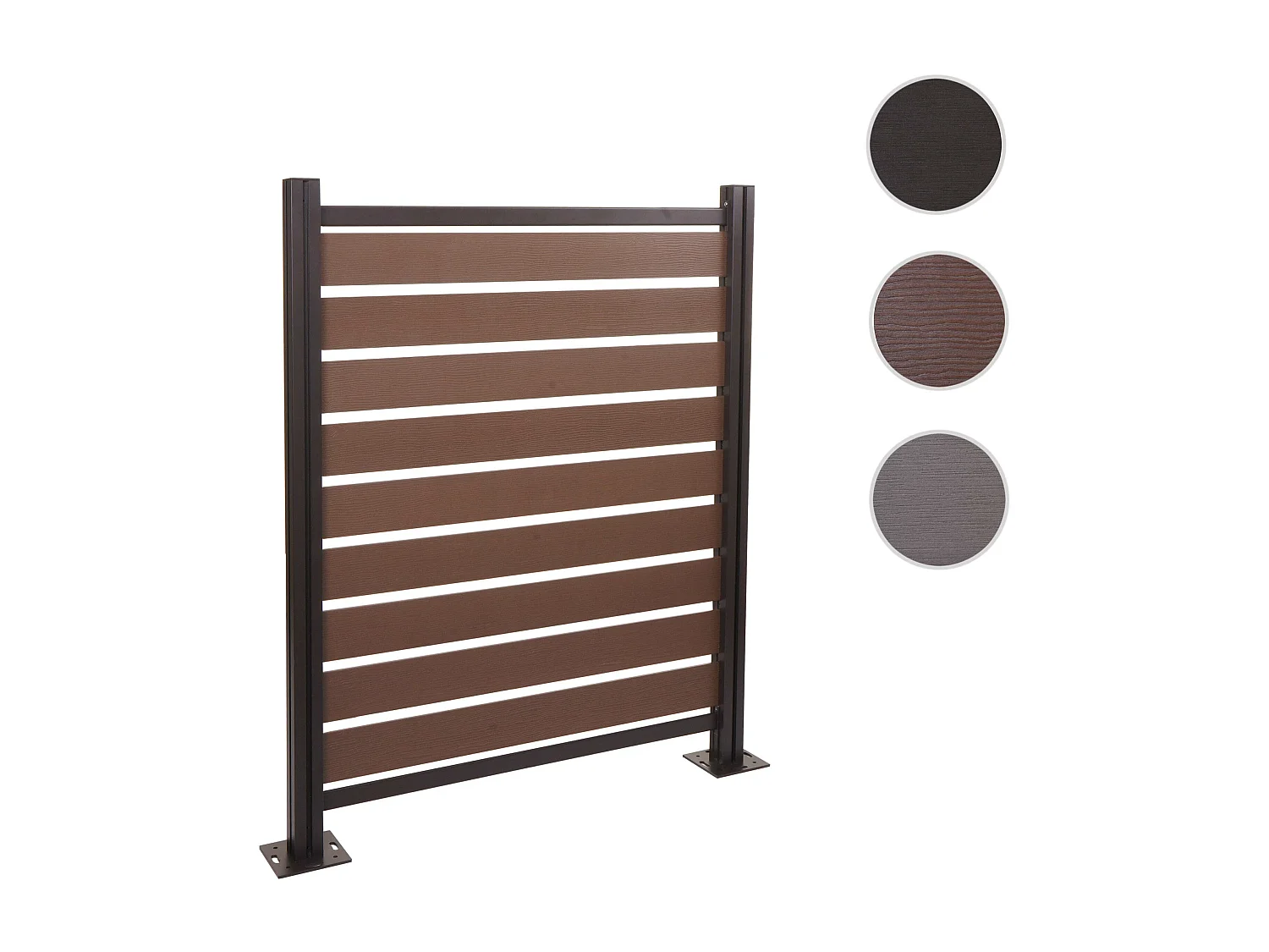 Aluminiowe ogrodzenie kosza na śmieci MCW-K57,  brązowy