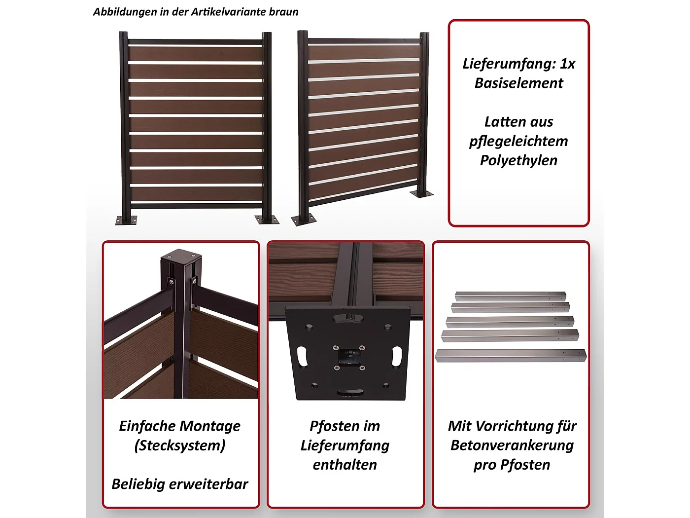 Aluminiowe ogrodzenie kosza na śmieci MCW-K57,  antracyt